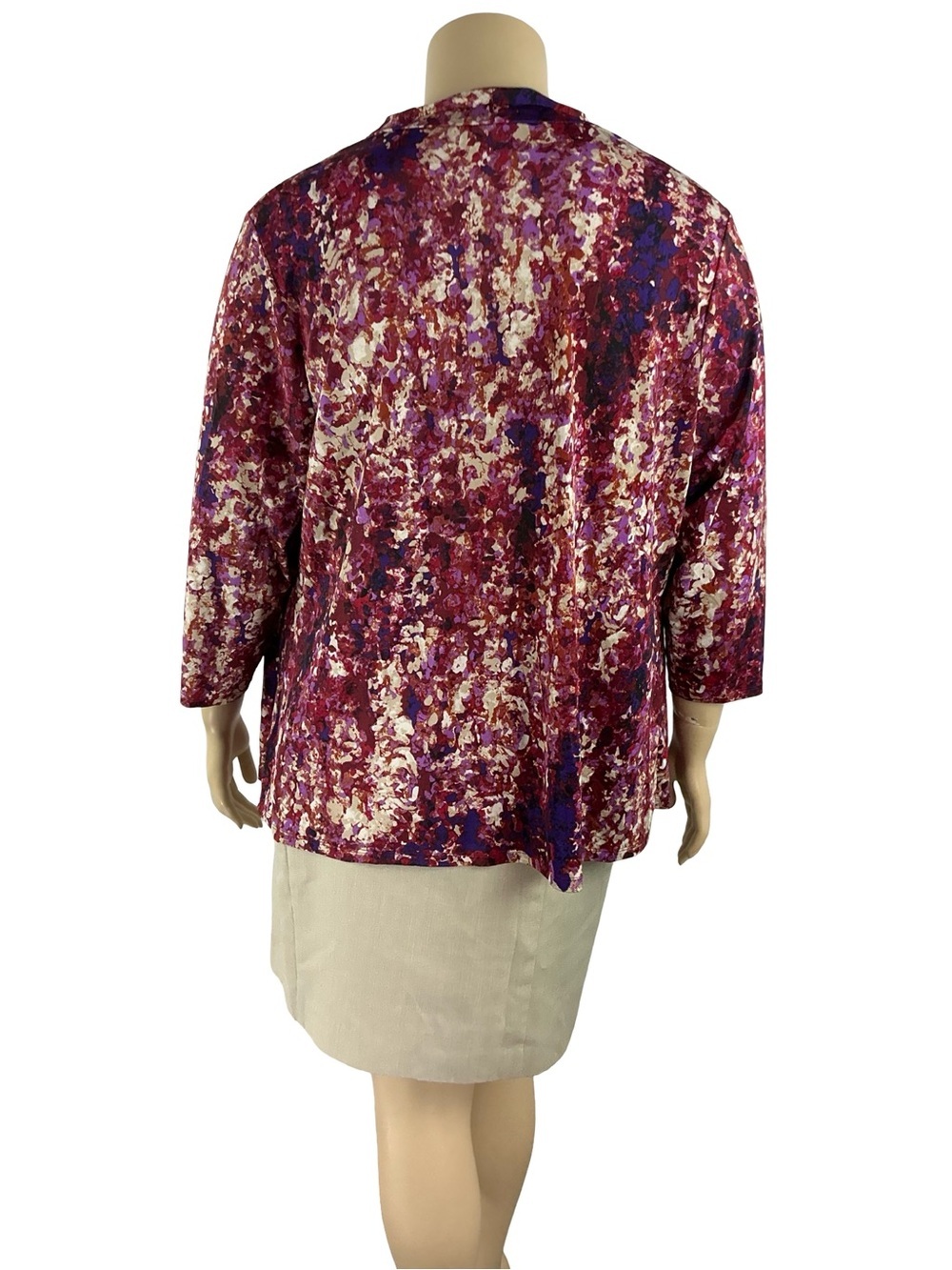 Dana Buchman Woman Abstract Cowl Neck Workwear Top Purple Size 2X - Picture 5 of 7